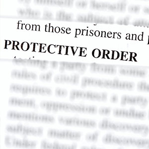 Protective order legal document text for court order and legal protection article.